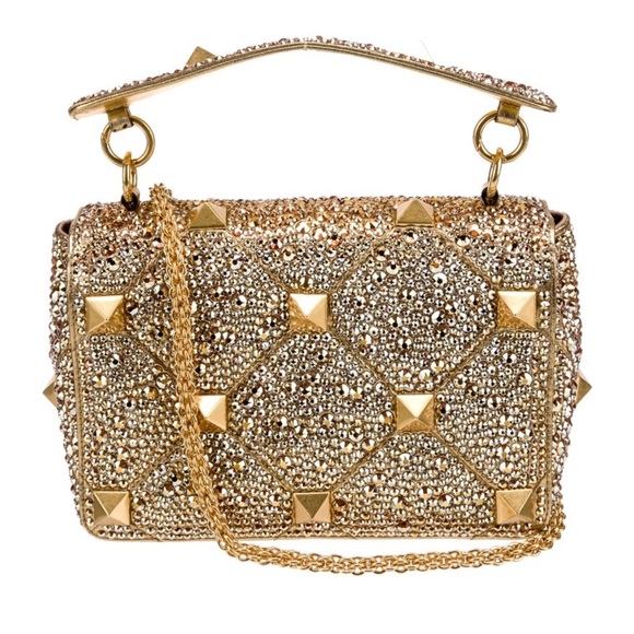 Valentino Garavani Gold Studded Crossbody Bag - Picture 3 of 6